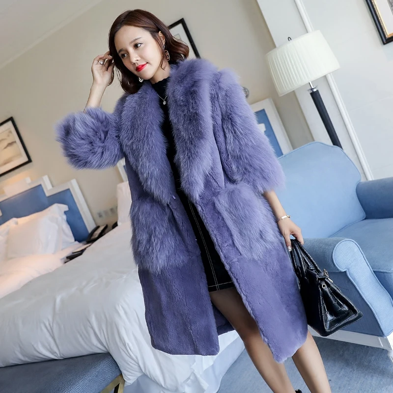 Elegant noble whole skin rex rabbit fur jackets women large fox fur collar pockets fur coats 2019 new autumn winter
Elegant noble whole skin rex rabbit fur jackets women large fox fur collar pockets fur coats 2019 new autumn winter