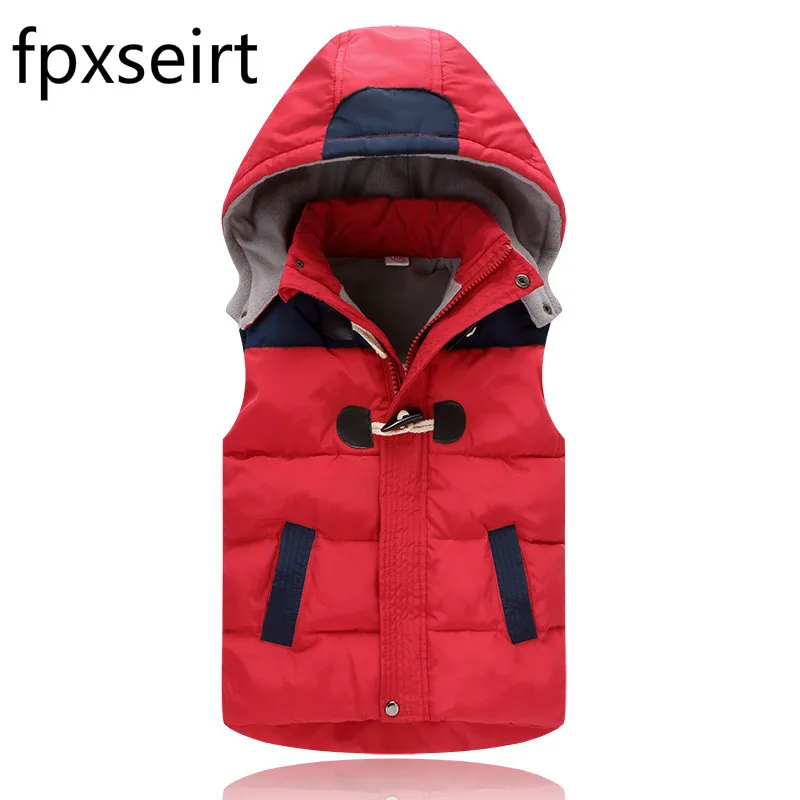 

2017 Winter Kids Waistcoats Children Vest Warm Hooded Coat Infant sleeveless Jacket Cotton Kid Clothe Boy Girl Outwear