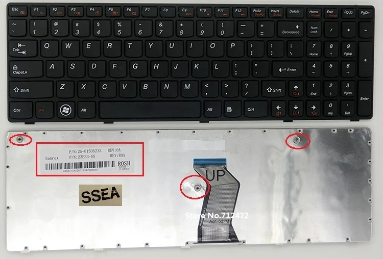 SSEA New US Keyboard English for Lenovo G570 G570A G570G G575 G575A G575G Z565 Z560 laptop Keyboard
SSEA New US Keyboard English for Lenovo G570 G570A G570G G575 G575A G575G Z565 Z560 laptop Keyboard