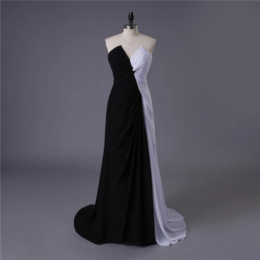 2020 Vestidos De Festa Front Split Chiffon Cheap Evening Gowns Black And White Long Evening Dresses Sexy Robe De Soiree Party
2020 Vestidos De Festa Front Split Chiffon Cheap Evening Gowns Black And White Long Evening Dresses Sexy Robe De Soiree Party