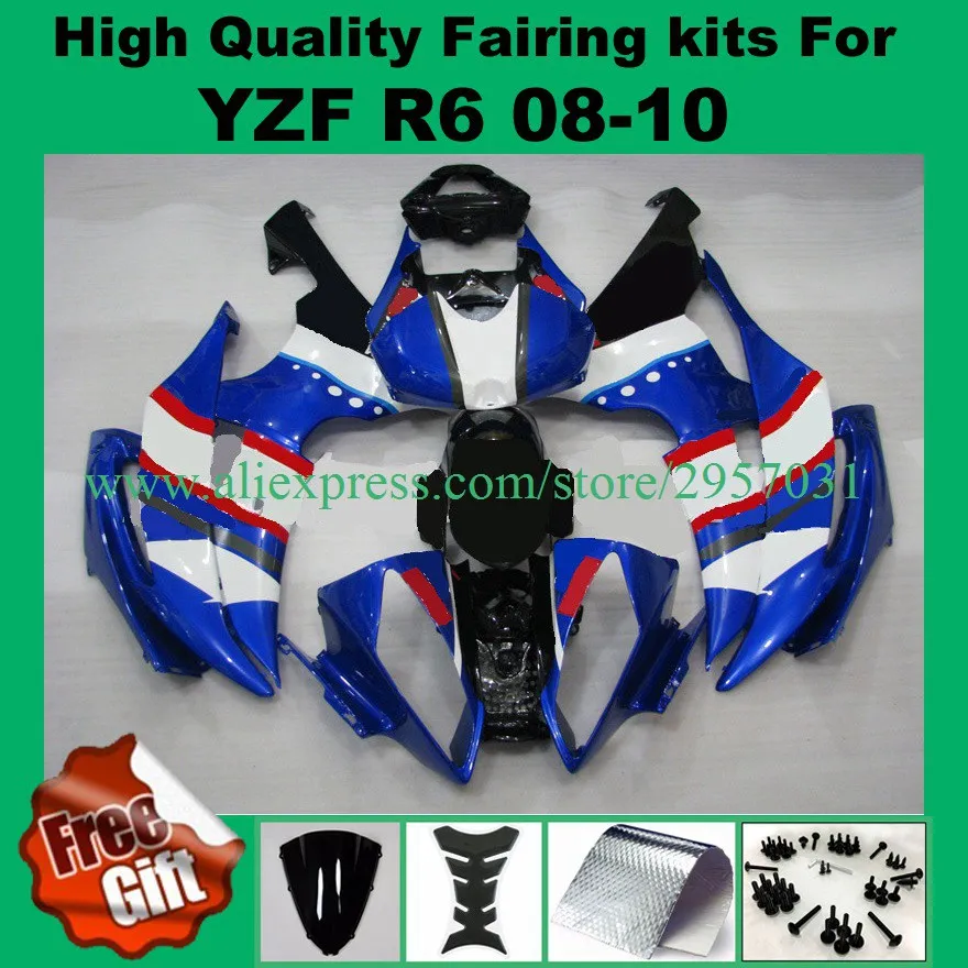 Injection Fairings+9 gifts For Yamaha YZF R6 08 09 10 11 12 13 14 15 YZF-R6 2008-2015 Blue White ABS Motorcycle Fairing Kit
Injection Fairings+9 gifts For Yamaha YZF R6 08 09 10 11 12 13 14 15 YZF-R6 2008-2015 Blue White ABS Motorcycle Fairing Kit