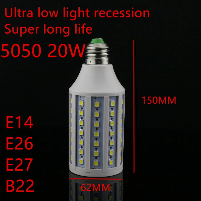 5pcs/lot High brightness SMD 5050 E27 E14 E26 LED bulb 220V/AC LED lamp 86leds 20W 5050 Corn Light Super long life LED Bulb
5pcs/lot High brightness SMD 5050 E27 E14 E26 LED bulb 220V/AC LED lamp 86leds 20W 5050 Corn Light Super long life LED Bulb