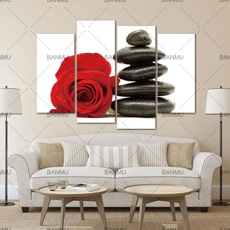 Canvas Art Posters Prints on Picture 4 PiecePaintings Canvas Painting Calligraphy Stone Rose Flower Modular Pictures No Frame
Canvas Art Posters Prints on Picture 4 PiecePaintings Canvas Painting Calligraphy Stone Rose Flower Modular Pictures No Frame