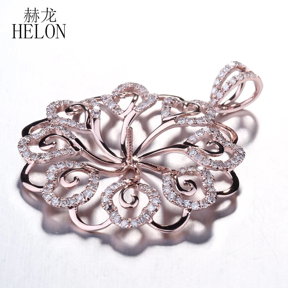 HELON Round Cut 8-15mm Pearl Semi-Mount Solid 14K (585) Rose Gold Real Diamonds Flower Style Pendant Women Trendy Fine Jewelry
HELON Round Cut 8-15mm Pearl Semi-Mount Solid 14K (585) Rose Gold Real Diamonds Flower Style Pendant Women Trendy Fine Jewelry