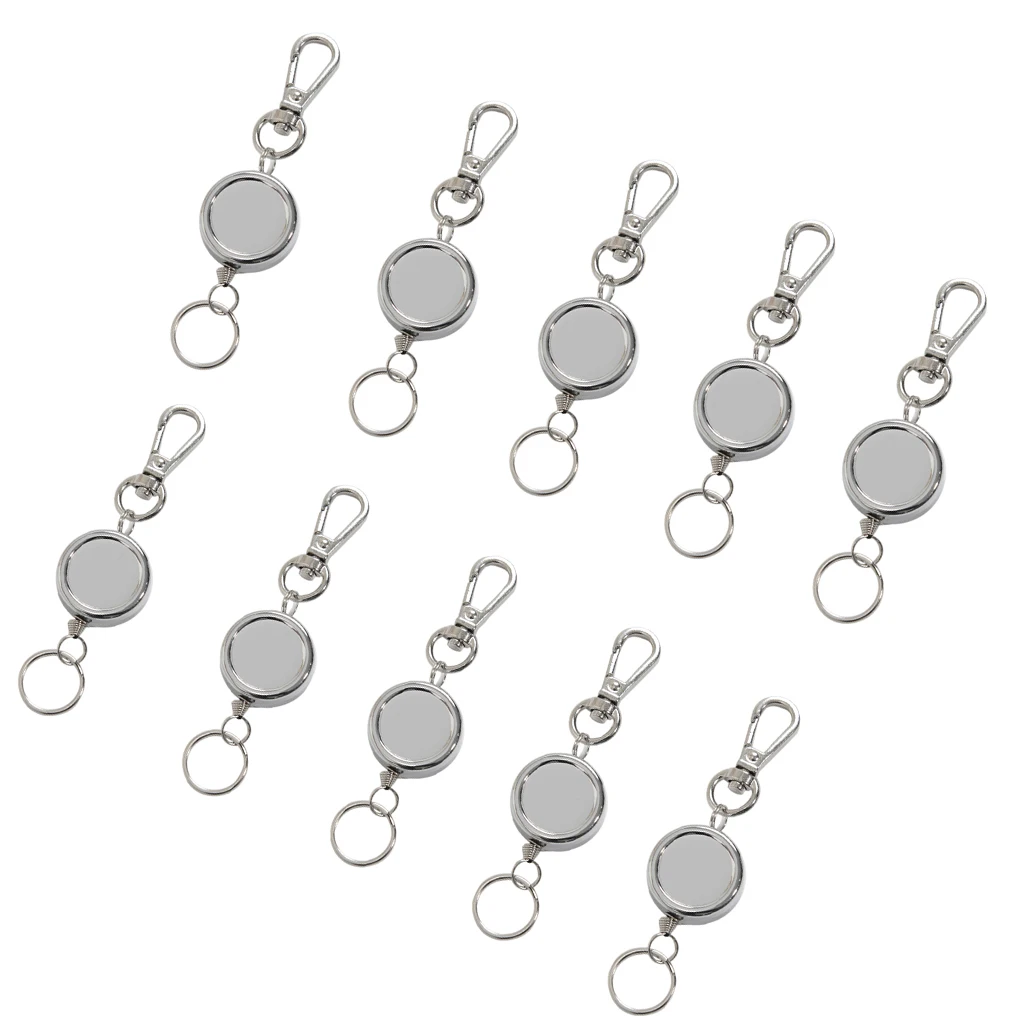 10 Pieces Metal Retractable Pull Chain Key Ring Chain Reel Keychain Keyring Holder Camping Hiking Tool
10 Pieces Metal Retractable Pull Chain Key Ring Chain Reel Keychain Keyring Holder Camping Hiking Tool