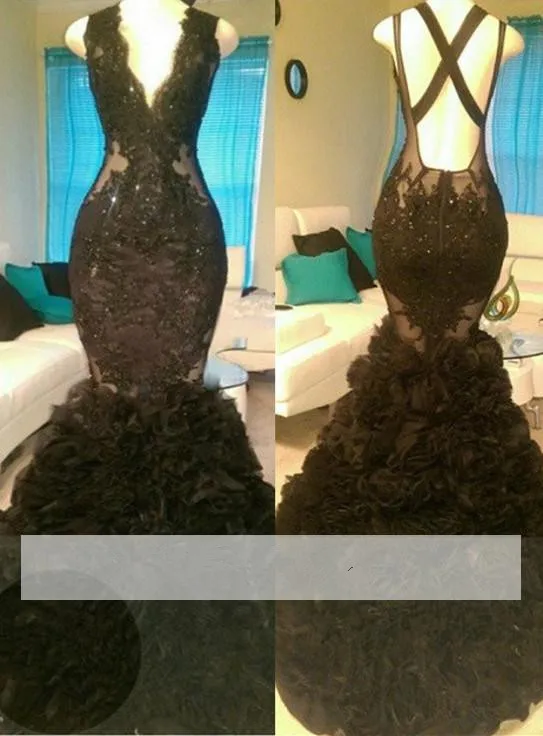 Black Prom Dresses Mermaid V-neck Applique Lace Beaded Backless Party Maxys Long Prom Gown Evening Dresses Robe De Soiree
Black Prom Dresses Mermaid V-neck Applique Lace Beaded Backless Party Maxys Long Prom Gown Evening Dresses Robe De Soiree