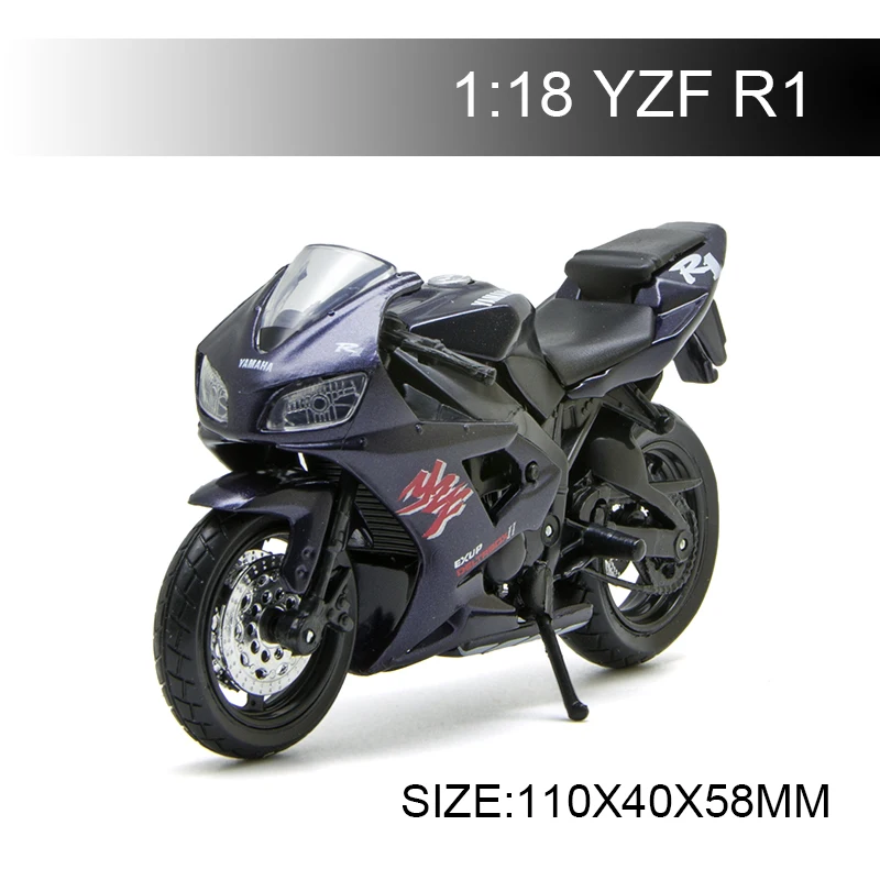 Модели мотоциклов Maisto 1:18 YAMAHA YZF R1, литые под давлением пластиковые миниатюрные Гоночные Игрушки для коллекции подарков
Модели мотоциклов Maisto 1:18 YAMAHA YZF R1, литые под давлением пластиковые миниатюрные Гоночные Игрушки для коллекции подарков