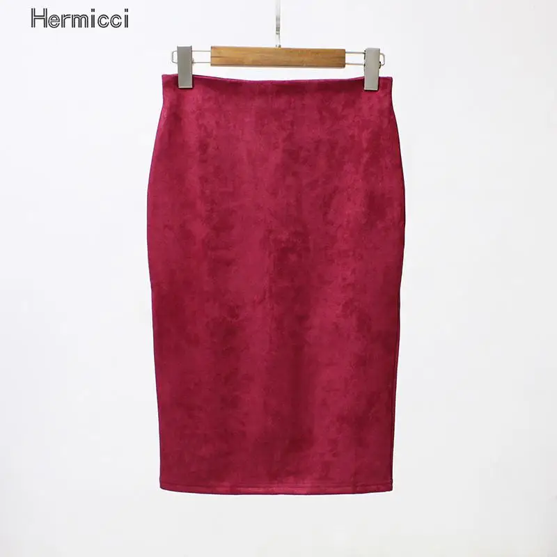 Women Skirts Suede Solid Color Pencil Skirt Female Autumn Winter High Waist Bodycon Vintage Suede Split Thick Stretchy Skirts
Women Skirts Suede Solid Color Pencil Skirt Female Autumn Winter High Waist Bodycon Vintage Suede Split Thick Stretchy Skirts