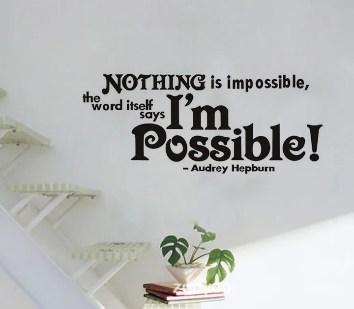 NOTHING is impossible Quotes Vinyl Wall Stickers Aphorism Home Decor Living Room Bedroom Decoration Adesivo De Parede Picture
NOTHING is impossible Quotes Vinyl Wall Stickers Aphorism Home Decor Living Room Bedroom Decoration Adesivo De Parede Picture