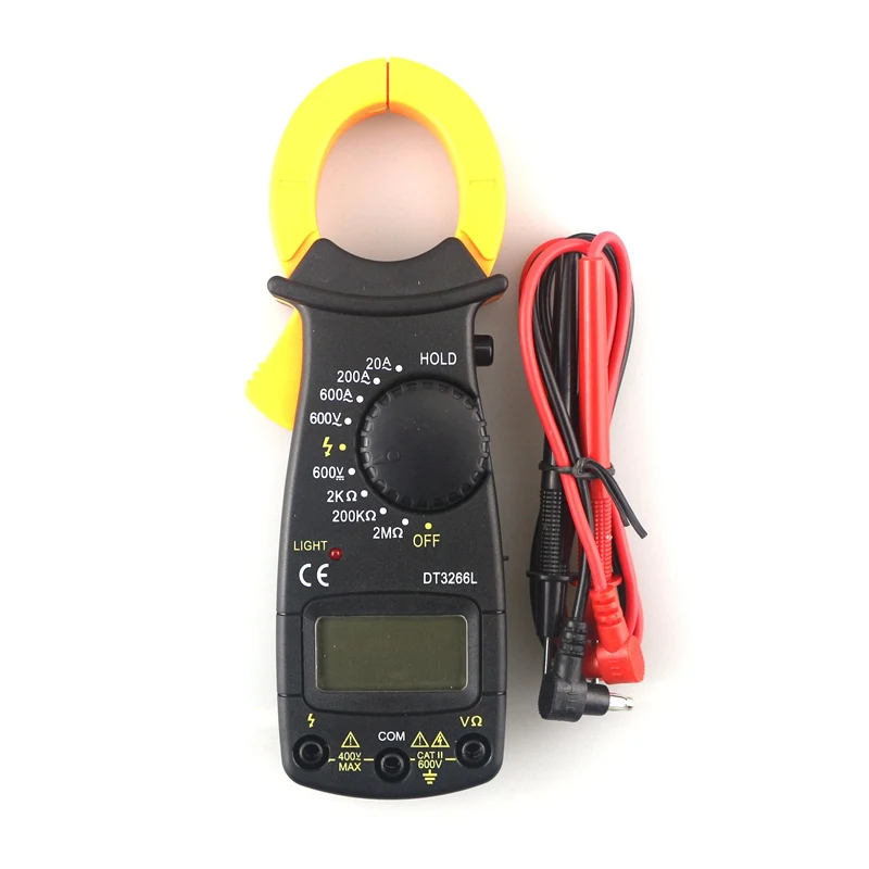 DT 3266L цифровой клещи мультиметр ЖК дисплей Ampermeter AC/DC Вольтметр ручной начиная Multi