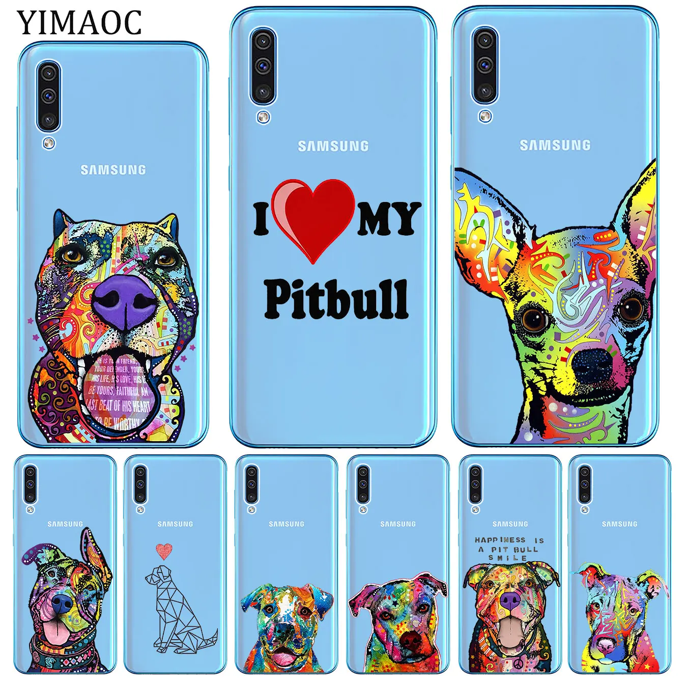 Мягкий силиконовый чехол YIMAOC Pitbull dog для Samsung Galaxy A70 A60 A50 A40 A30 A20 A10 M10 M20 M30 M40