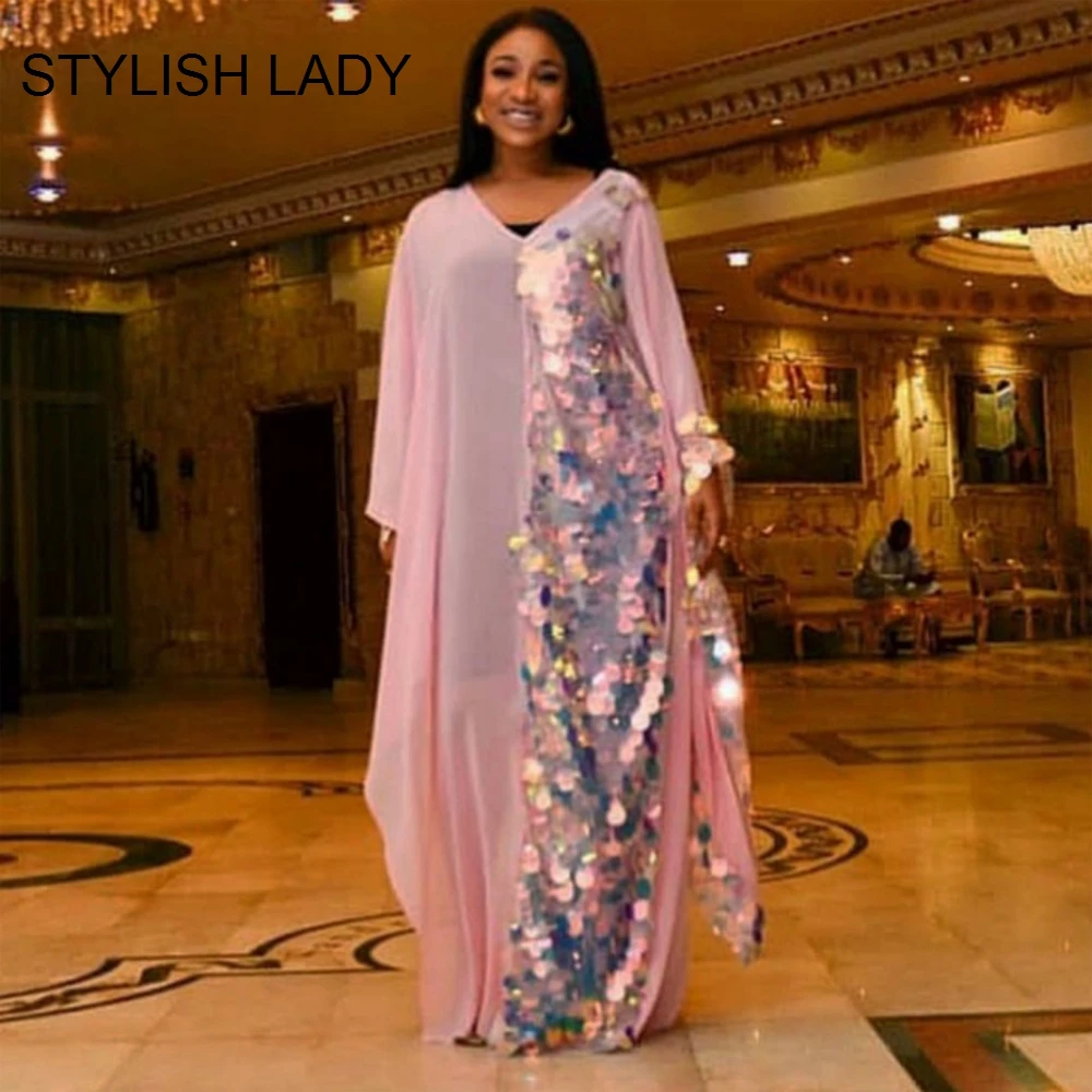 STYLISH LADY 2019 African Women's Loose Dress Summer Pink Feather Sequins Long Sleeve Split Petty Club Party Long Maxi Dress
STYLISH LADY 2019 African Women's Loose Dress Summer Pink Feather Sequins Long Sleeve Split Petty Club Party Long Maxi Dress