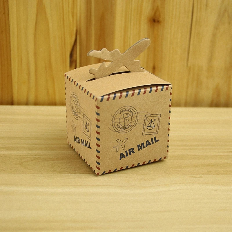 50 шт. морская воздушная почта коричневый крафт бумажный самолет коробка для