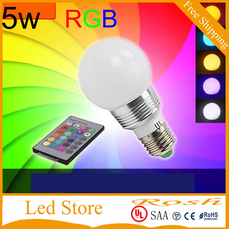Оптовая Продажа E27 GU10 LED RGB лампа AC90V 260V 5W прожектор Освещение + ИК пульт
