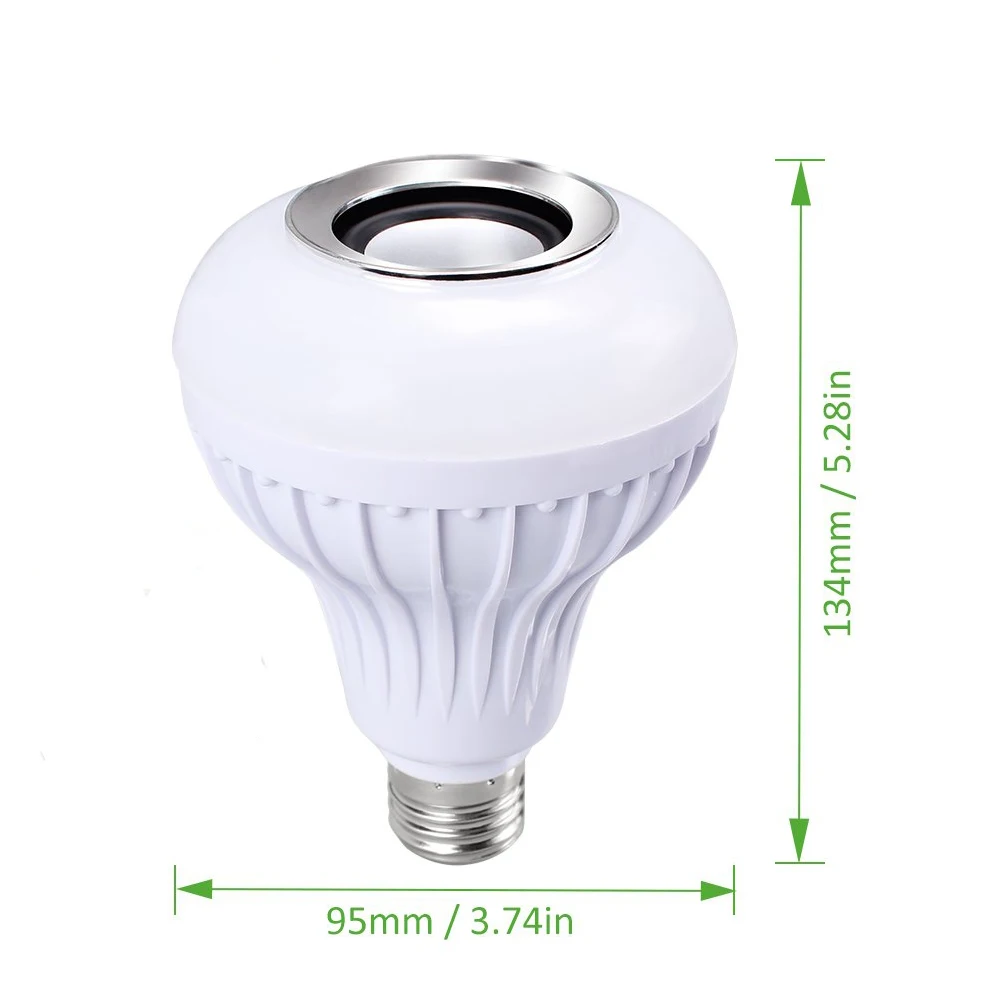 Led Bulb E27/E26 RGBW Smart Wireless Bluetooth Speaker Bulb Music Playing Dimmable 12W LED Light with 24 Keys Remote Controller
Led Bulb E27/E26 RGBW Smart Wireless Bluetooth Speaker Bulb Music Playing Dimmable 12W LED Light with 24 Keys Remote Controller