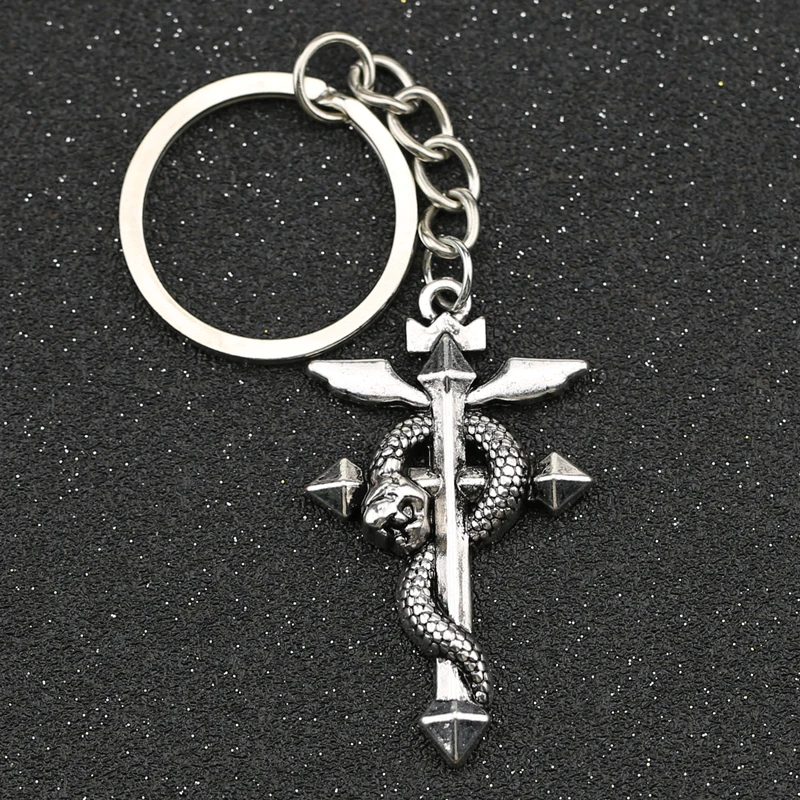 Fullmetal Alchemist Keychain Full Metal Cross Snake Edward Elric Keyring Key Holder Chain Ring Fashion Anime Jewelry Wholesale
Fullmetal Alchemist Keychain Full Metal Cross Snake Edward Elric Keyring Key Holder Chain Ring Fashion Anime Jewelry Wholesale