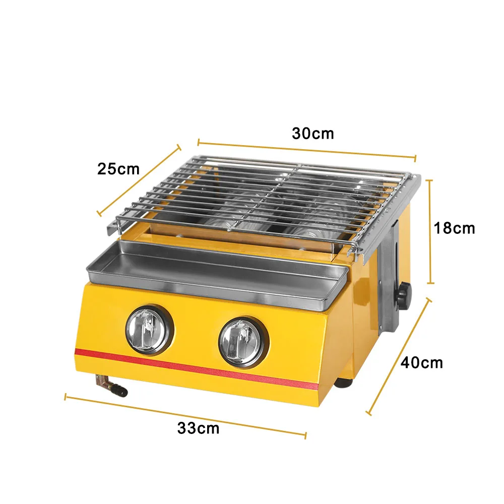 Yellow BBQ Grill Smokeless Spray Paint 2 Burners for Kebab Meat Seafood Glass Stove Shield Outdoor Grill Camping Party Stove
Yellow BBQ Grill Smokeless Spray Paint 2 Burners for Kebab Meat Seafood Glass Stove Shield Outdoor Grill Camping Party Stove