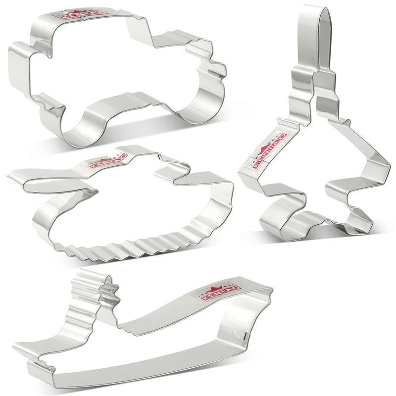 KENIAO Military Themed Cookie Cutter Set for Boys - 4 Pieces - Father's Day Biscuit Fondant Bread Molds - Stainless Steel
KENIAO Military Themed Cookie Cutter Set for Boys - 4 Pieces - Father's Day Biscuit Fondant Bread Molds - Stainless Steel