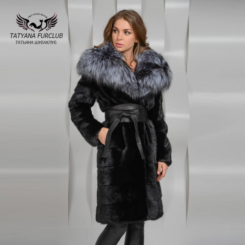 Tatyana Furclub Mink Fur Coat Luxury Whole Skin Natural Real Mink Fur Coat With Silver Fox Fur Collar Women's Fur Coat Jacket
Tatyana Furclub Mink Fur Coat Luxury Whole Skin Natural Real Mink Fur Coat With Silver Fox Fur Collar Women's Fur Coat Jacket
