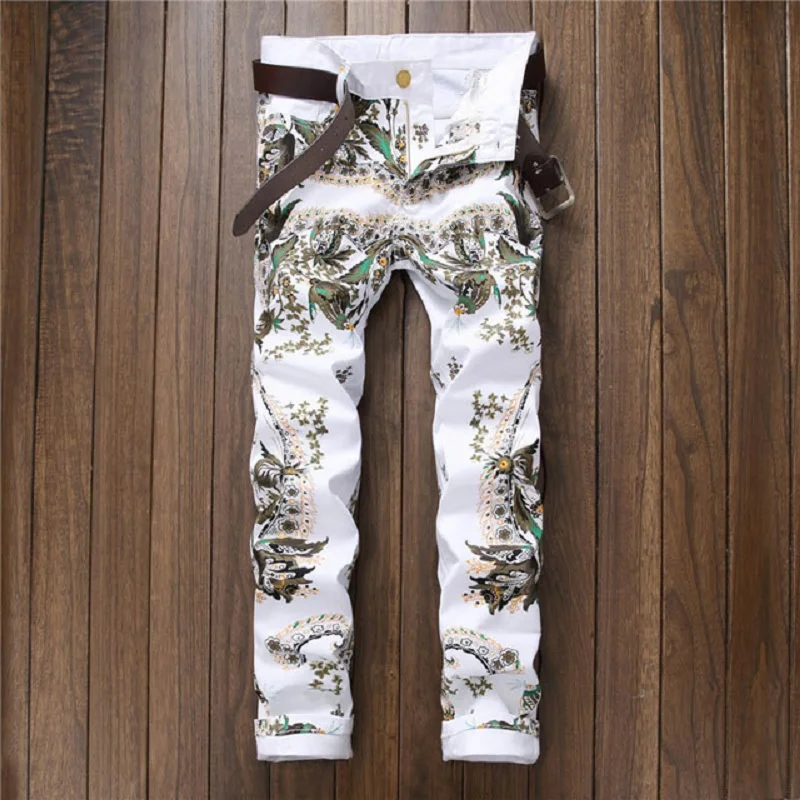 New Fashion Brand Designed High quality elasticity white jeans men Flower pattern Denim pants High street style men jeans 581#
New Fashion Brand Designed High quality elasticity white jeans men Flower pattern Denim pants High street style men jeans 581#