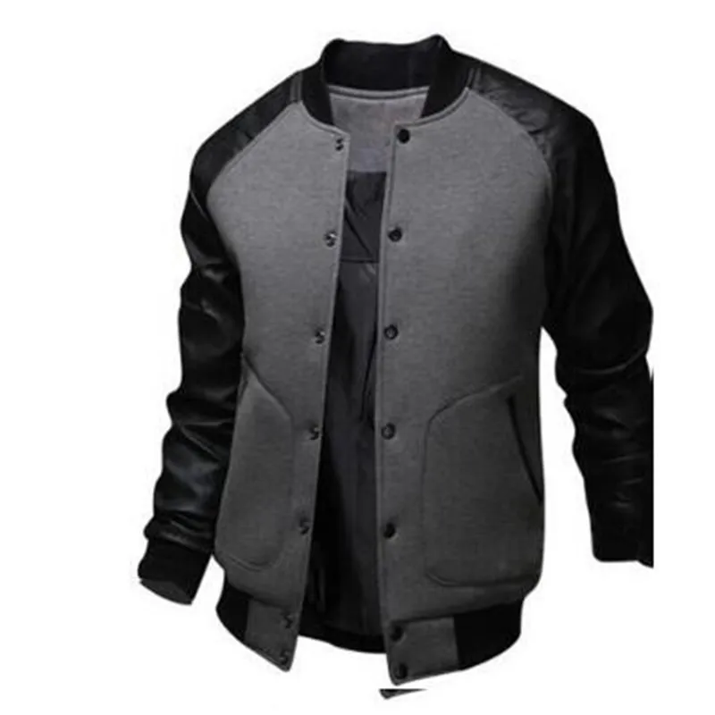 Cool College Baseball Jacket Men 2017 Fashion Design Black Pu Leather Sleeve Mens Slim Fit Varsity Jacket Brand Veste Homme
Cool College Baseball Jacket Men 2017 Fashion Design Black Pu Leather Sleeve Mens Slim Fit Varsity Jacket Brand Veste Homme
