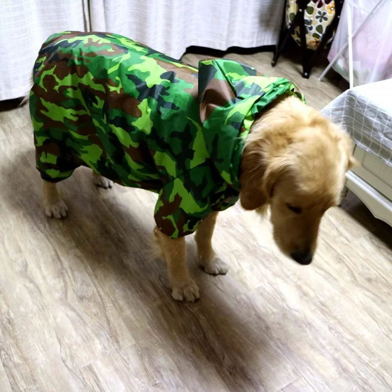 Camouflage Medium and Large dog raincoat four legs jumpsuit dog rain coats With traction hole Pet waterproof clothes dog poncho
Camouflage Medium and Large dog raincoat four legs jumpsuit dog rain coats With traction hole Pet waterproof clothes dog poncho