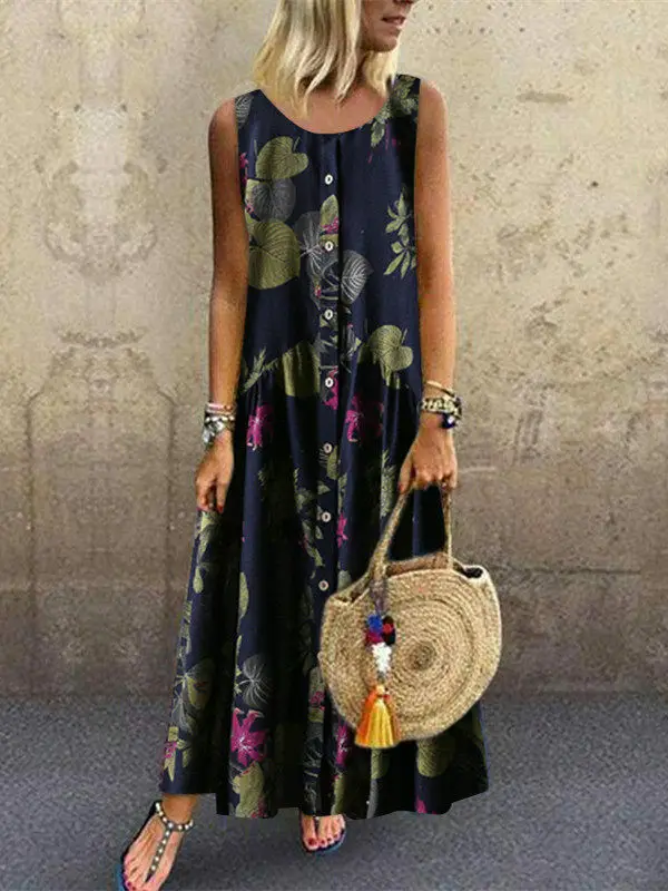 Prairie Chic Dress Women Sleeveless New 2019 Summer Boho Printed Beach Casual Loose Long Shirt Straight Beach Dresses
Prairie Chic Dress Women Sleeveless New 2019 Summer Boho Printed Beach Casual Loose Long Shirt Straight Beach Dresses