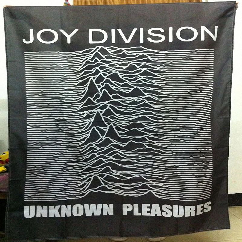 

UNKNOWN PLEASURES Orchestra Rock Band Team Logo Cloth Poster Banners Four-Hole Flag Concert Wedding Banquet Music Party Decor