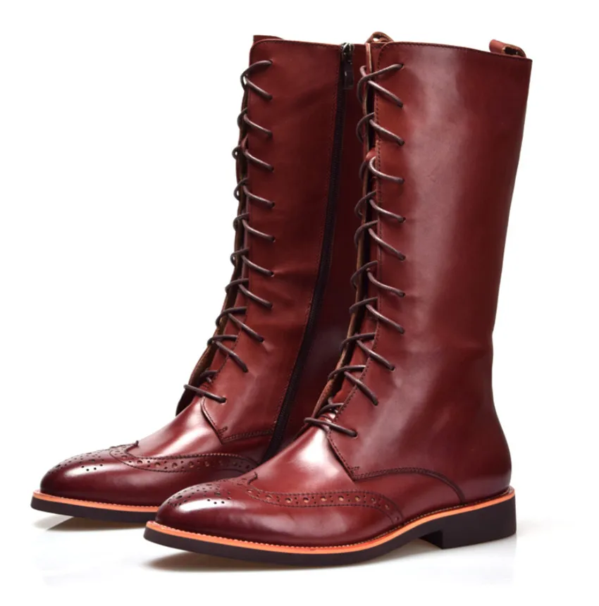 Fashion British Style Brown Tan / Black High Mens Boots Genuine Leather Winter Boots Outdoor Casual Shoes
Fashion British Style Brown Tan / Black High Mens Boots Genuine Leather Winter Boots Outdoor Casual Shoes