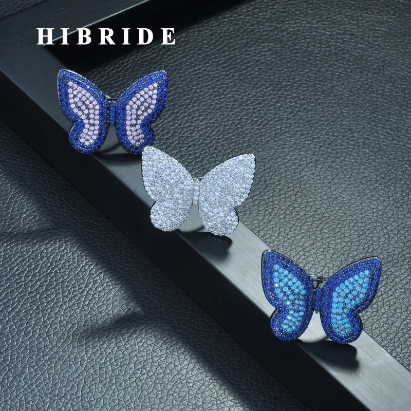 HIBRIDE High Quality Fashionable Unique Adjustable Ring Micro Paved Shining CZ Movable Butterfly Shape Jewelry Party Gift R-261
HIBRIDE High Quality Fashionable Unique Adjustable Ring Micro Paved Shining CZ Movable Butterfly Shape Jewelry Party Gift R-261