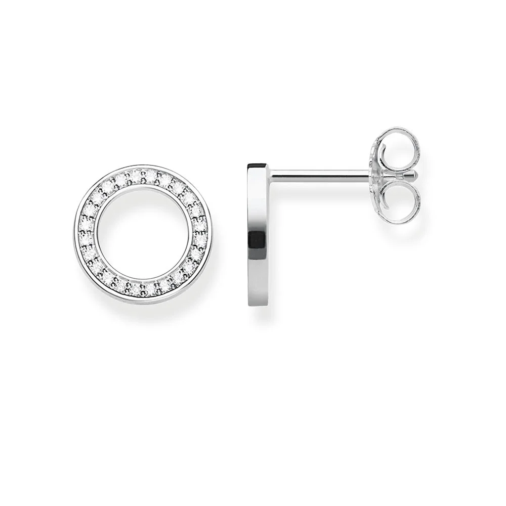White CZ Pave Hollow Round Studs Earrings 2019 New Thomas Style Ear Stud Earring 925 Sterling Silver Jewelry Ts Gift For Women
White CZ Pave Hollow Round Studs Earrings 2019 New Thomas Style Ear Stud Earring 925 Sterling Silver Jewelry Ts Gift For Women