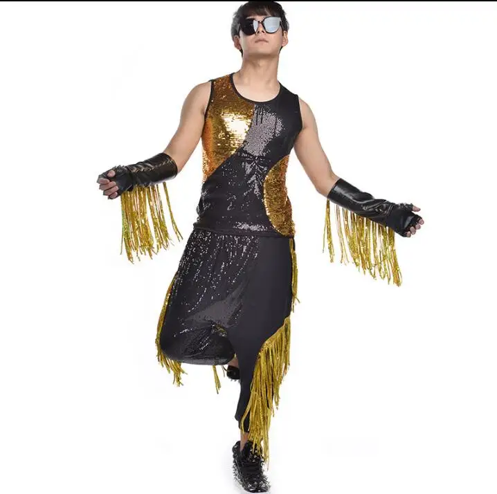 Sequined fringe men vest clothing camiseta tirantes hombre personalized singer stage street star style dress man vests and pant
Sequined fringe men vest clothing camiseta tirantes hombre personalized singer stage street star style dress man vests and pant