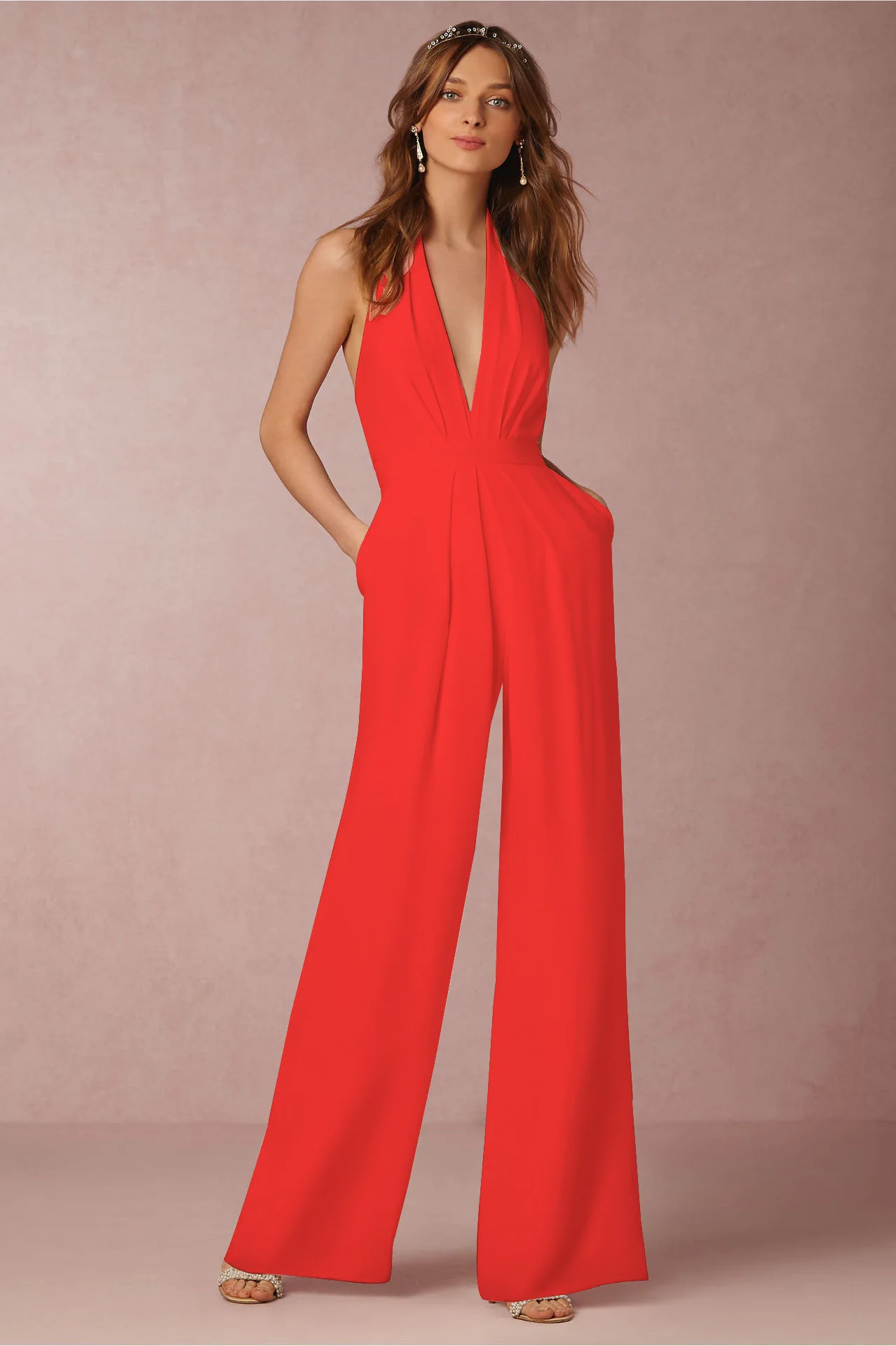 Rompers Womens Jumpsuit Sexy Sleeveless Halter Backless Spaghetti Strap V Neck Jumpsuit
Rompers Womens Jumpsuit Sexy Sleeveless Halter Backless Spaghetti Strap V Neck Jumpsuit