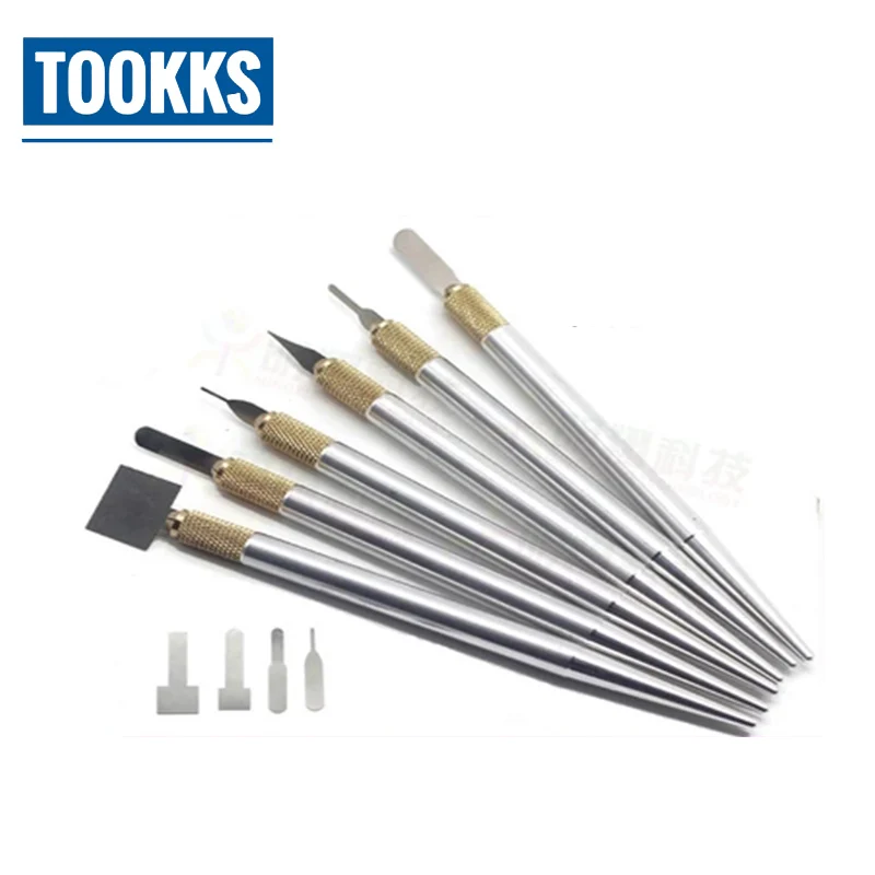 Demolition CPU Repair Tools Maintenance CPU NAND Chip IC knife for Iphone A8 A9 A10 Remove Black Glue With 10 pcs Blades
Demolition CPU Repair Tools Maintenance CPU NAND Chip IC knife for Iphone A8 A9 A10 Remove Black Glue With 10 pcs Blades