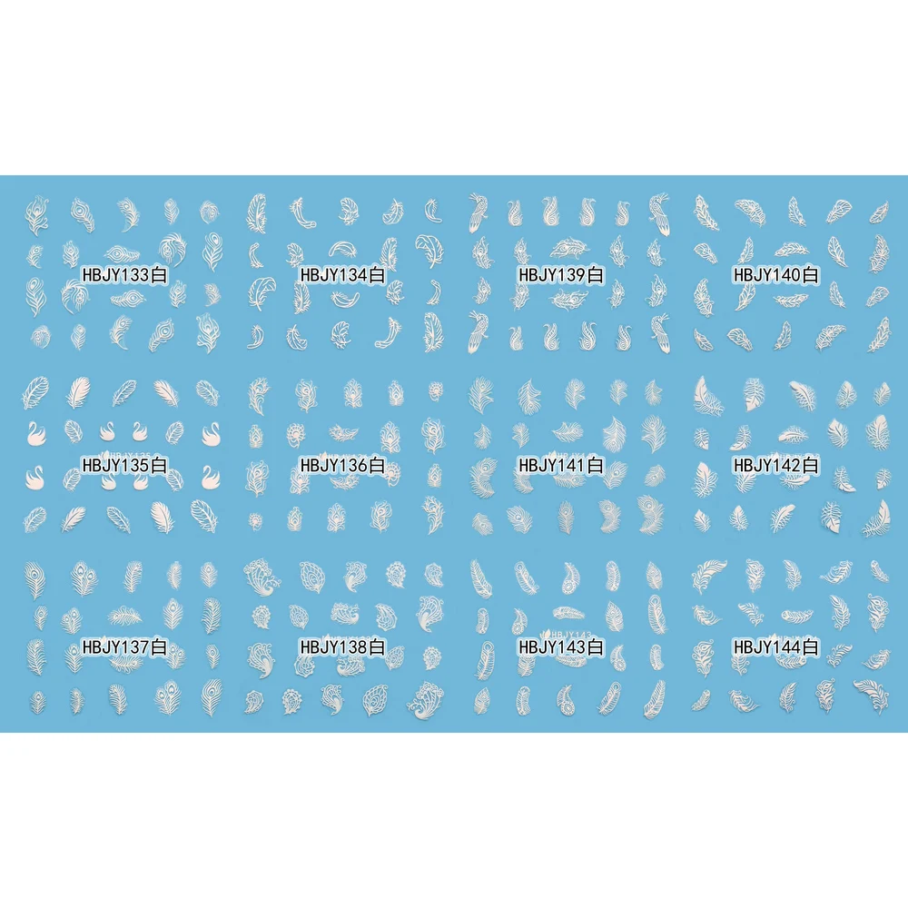 12 SHEETS NAIL ART 3D SELF ADHESIVE GOLD SILVER BLACK WHITE STICKER DECAL SLIDER BIRD FEATHER PEACOCK SWAN HBJY133-144
12 SHEETS NAIL ART 3D SELF ADHESIVE GOLD SILVER BLACK WHITE STICKER DECAL SLIDER BIRD FEATHER PEACOCK SWAN HBJY133-144