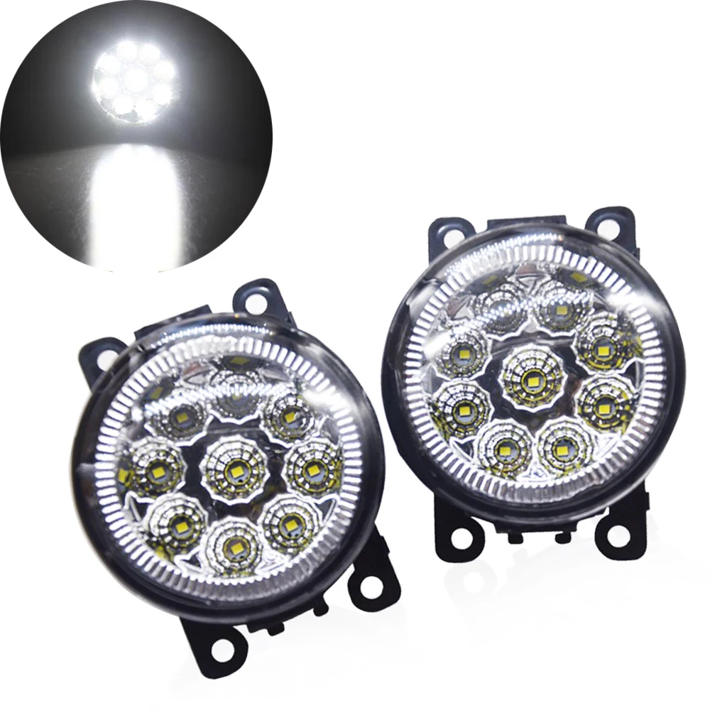 Wooeight 2Pcs Right + Left Round Front 55W 9 LED Fog Lamp DRL Daytime Running Driving Light 4F9Z-15200-AA for Ford Focus Honda
Wooeight 2Pcs Right + Left Round Front 55W 9 LED Fog Lamp DRL Daytime Running Driving Light 4F9Z-15200-AA for Ford Focus Honda