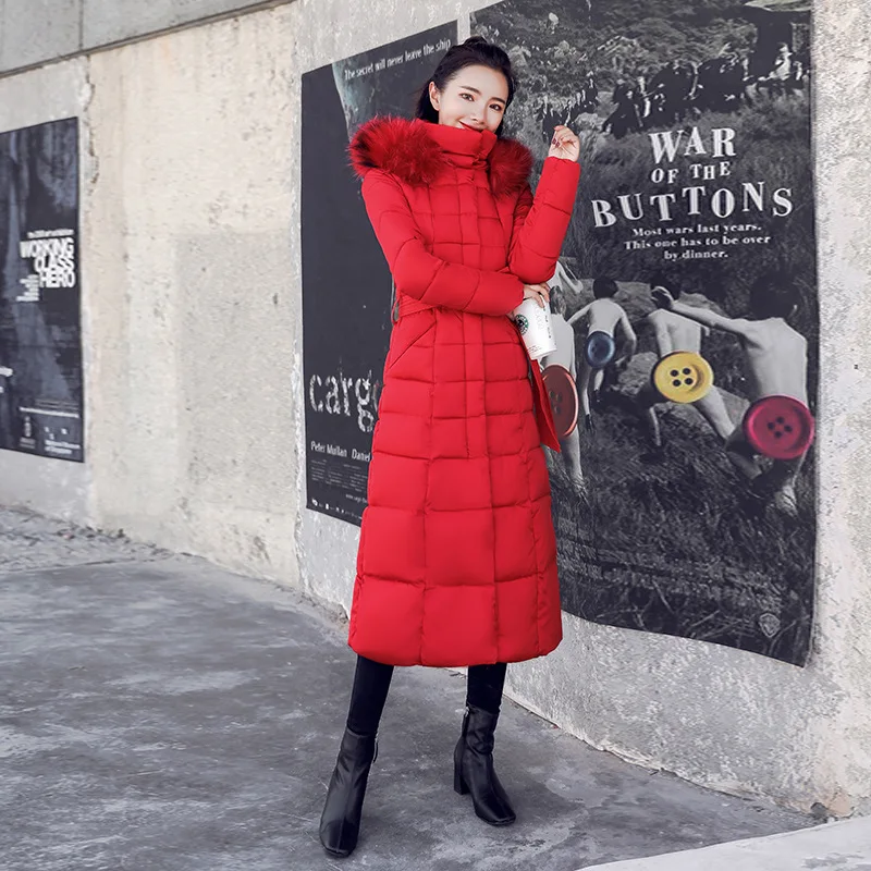 Colorful faux fur collar hooded long parkas coat women adjustable waist sashes slim jacket plus size outerwear 2019 winter
Colorful faux fur collar hooded long parkas coat women adjustable waist sashes slim jacket plus size outerwear 2019 winter