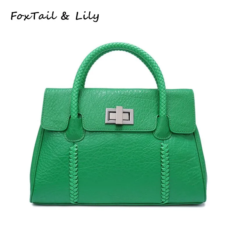 FoxTail & Lily Модные Тканые сумки с верхними ручками женские дизайнерские из