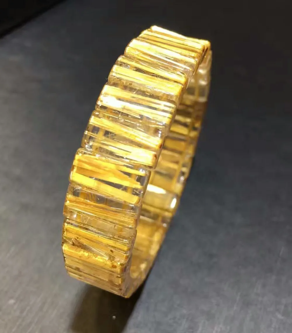 Certificate Natural Brazil Gold Rutilated Titanium Quartz Bracelet Woman Man 14x7mm Wealthy Rectangle Beads Bangle AAAAA
Certificate Natural Brazil Gold Rutilated Titanium Quartz Bracelet Woman Man 14x7mm Wealthy Rectangle Beads Bangle AAAAA