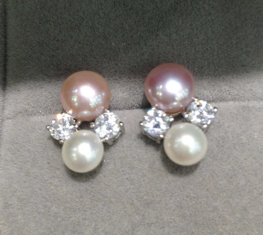 natural fresh water pearl stud earring double pearl earring 925 sterling silver with cubic zircon fine women jewelry
natural fresh water pearl stud earring double pearl earring 925 sterling silver with cubic zircon fine women jewelry