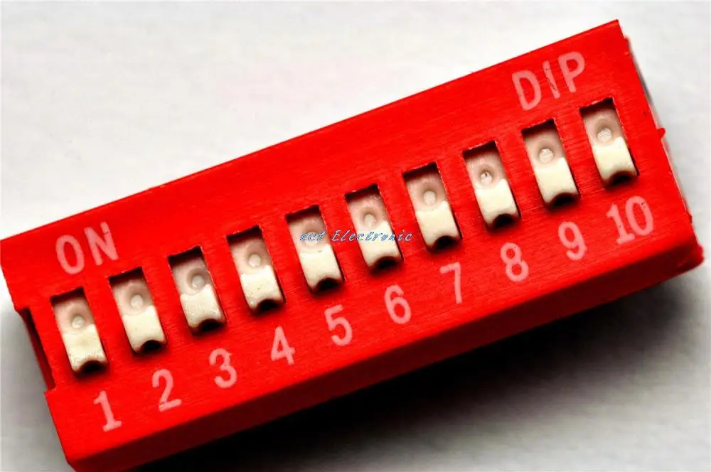 10P DIP switch coding dial switch data-chosen-switches 10 level toggle 2.54MM red
10P DIP switch coding dial switch data-chosen-switches 10 level toggle 2.54MM red
