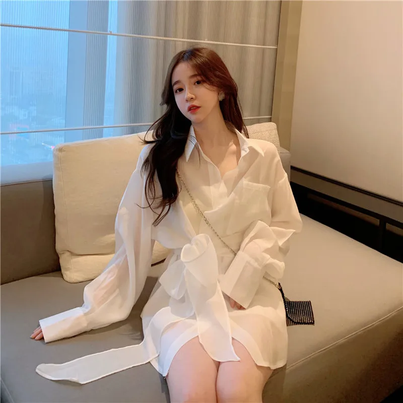 spring summer new office lady Korean style Women's Clothing Blouses lantern sleeve turn-down collar sashes Long section Shirts
spring summer new office lady Korean style Women's Clothing Blouses lantern sleeve turn-down collar sashes Long section Shirts