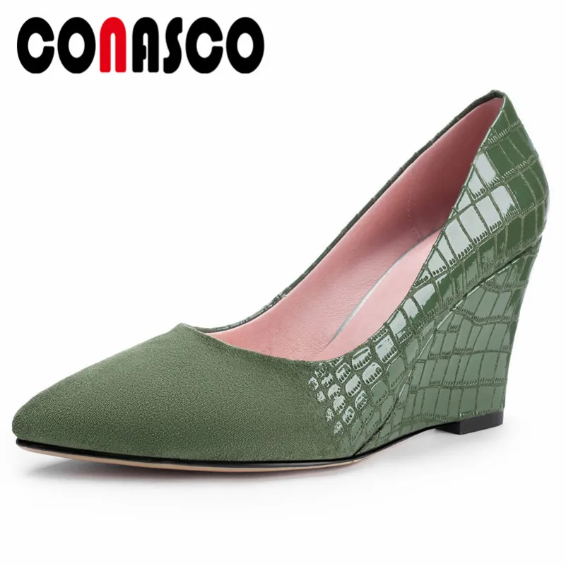 CONASCO Brand Design Basic Pumps Pointed Toe Shallow Shoes Woman Spring Autumn Wedges High Heels Shoes Party Prom Quality Pumps
CONASCO Brand Design Basic Pumps Pointed Toe Shallow Shoes Woman Spring Autumn Wedges High Heels Shoes Party Prom Quality Pumps