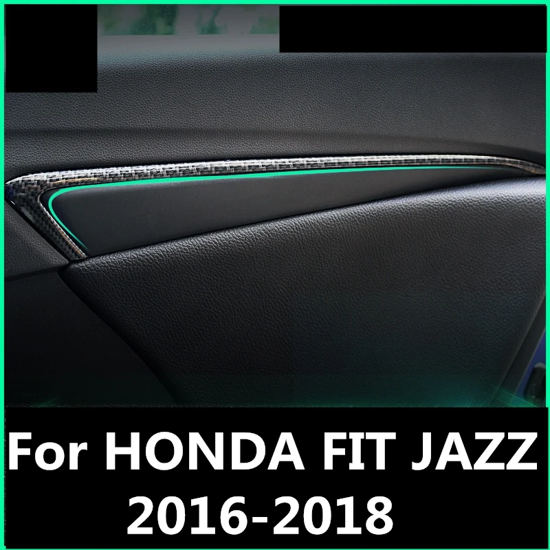 Для HONDA FIT JAZZ 2016 2018 4 шт./компл. углеродное волокно внутри окна планки двери панель