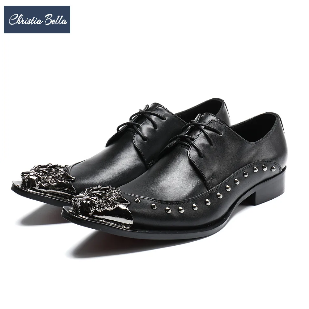 Christia Bella British Business Men Oxford Shoes Rivet Genuine Leather Pointed Toe Male Brogue Shoes Lace Up Wedding Derby Shoes
Christia Bella British Business Men Oxford Shoes Rivet Genuine Leather Pointed Toe Male Brogue Shoes Lace Up Wedding Derby Shoes