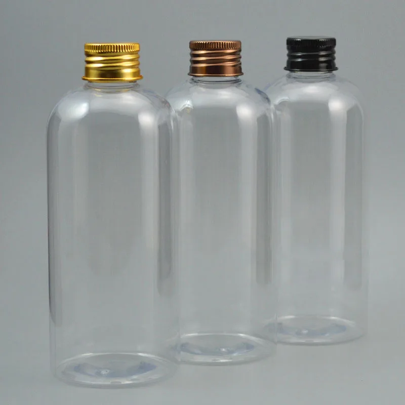 20pcs 330ml empty plastic transparent bottle with golden / black / bronze aluminum screw cap 330cc Empty containers of cosmetics
20pcs 330ml empty plastic transparent bottle with golden / black / bronze aluminum screw cap 330cc Empty containers of cosmetics