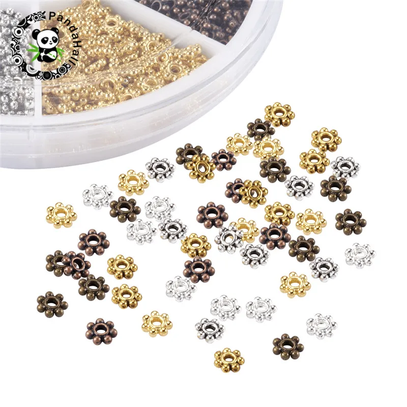 1Box 4.5x1mm Mixed Tibetan Flower Spacer Beads for Jewelry Making Hole: 1mm About 115pcs/compartment 690pcs/box
1Box 4.5x1mm Mixed Tibetan Flower Spacer Beads for Jewelry Making Hole: 1mm About 115pcs/compartment 690pcs/box