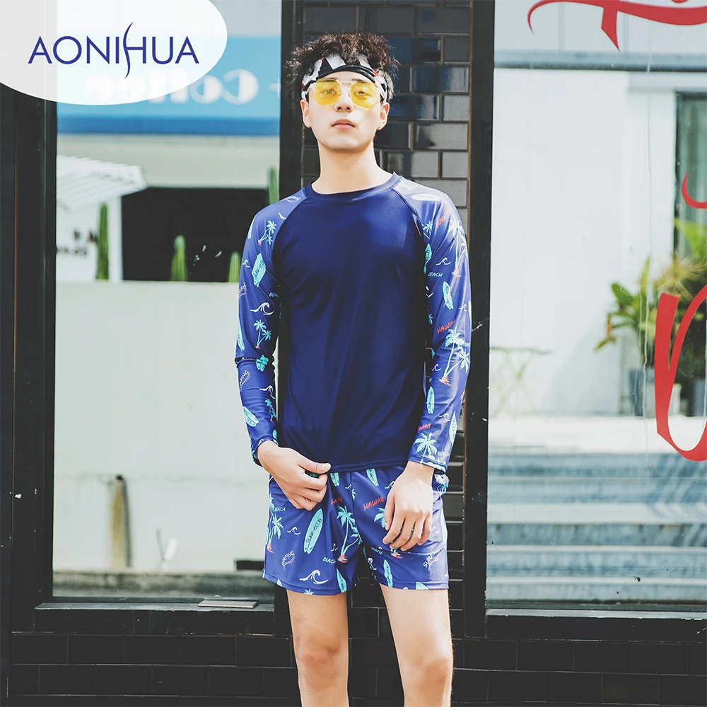 Aonihua Men's Two Piece Swimsuit Floral Printed Swiming Suit Long Sleeve Top Beach Swimwear M-XXXL 1929
Aonihua Men's Two Piece Swimsuit Floral Printed Swiming Suit Long Sleeve Top Beach Swimwear M-XXXL 1929