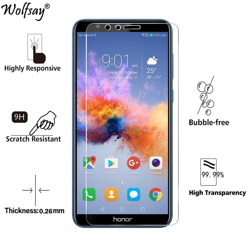 Защитное стекло закаленное для Huawei Honor 7X 2 шт. | Мобильные телефоны и аксессуары