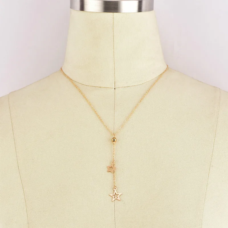European and American fashion popular personality simple five-pointed star pendant necklace women's style
European and American fashion popular personality simple five-pointed star pendant necklace women's style